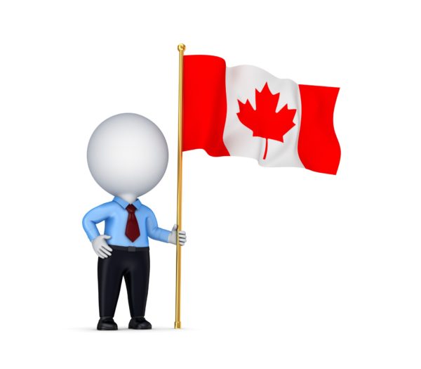 14072271 – 3d small person with canadian flag